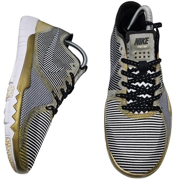 Nike Free Trainer 3.0 Super Bowl 50 Mens 7 Shoes Black Gold Athletic Gym main image 12
